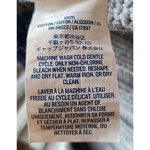 Old Navy Sweater Tunic Girls XL Grey Peace Sign Round Neck Pull Over Ribbed Hem - Picture 6 of 7